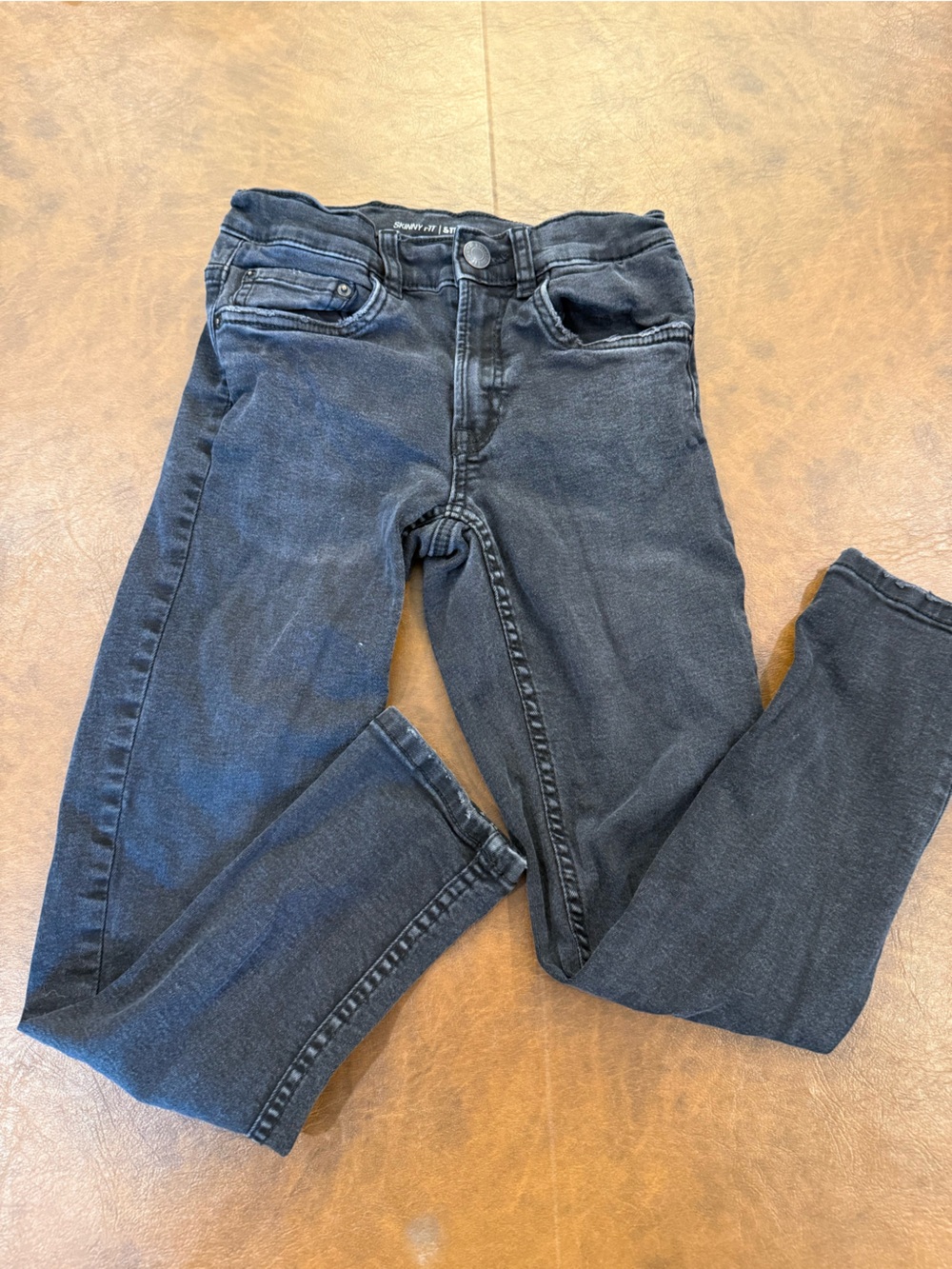 Zara Dark Gray/Black Skinny Jeans - High Stretch Fit - Girls Size 9 (134cm)